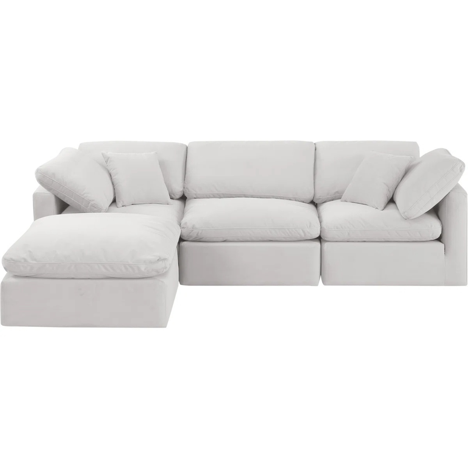 Wayfair Natural Velvet 3+ Seater Sofa - image-4