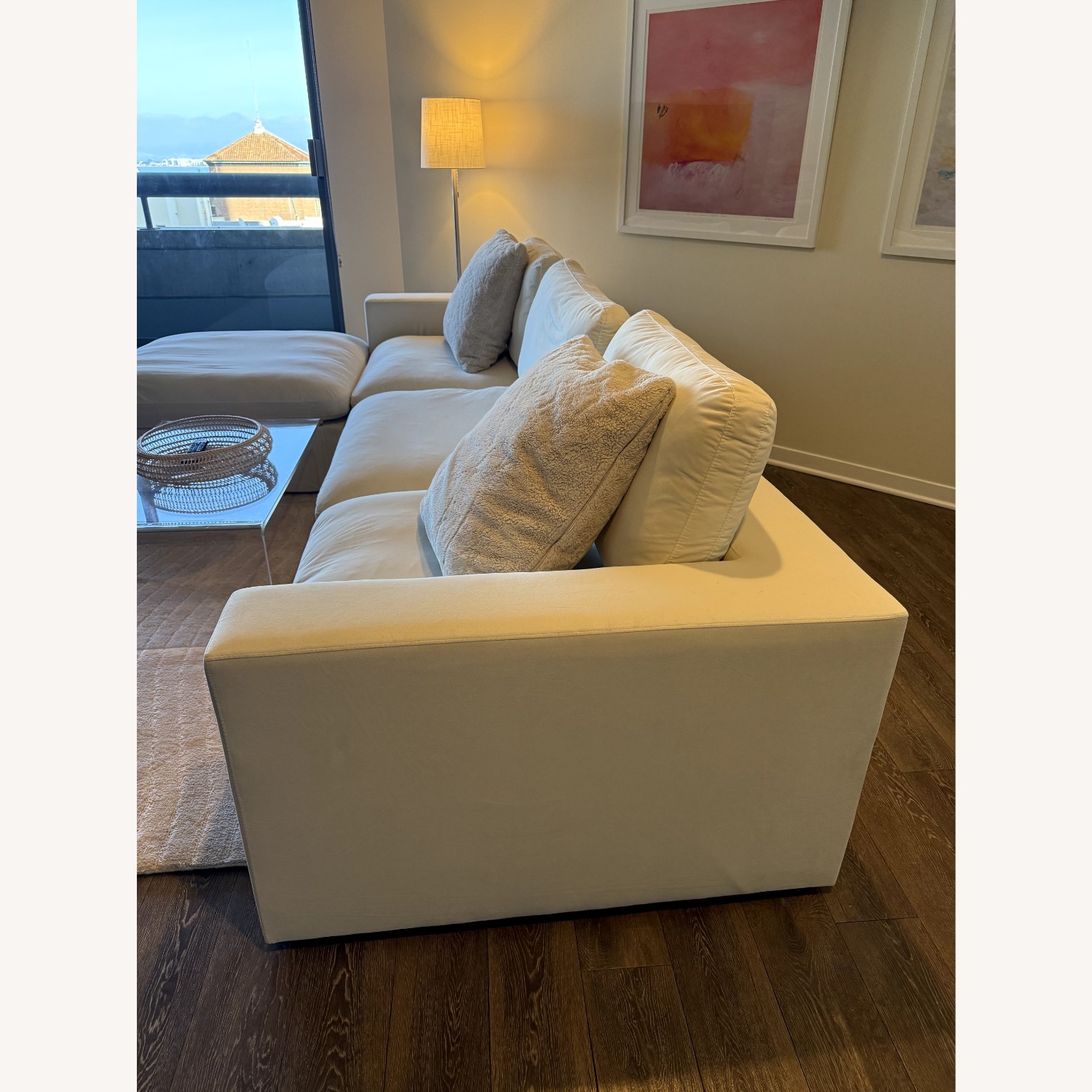 Wayfair Natural Velvet 3+ Seater Sofa - image-2