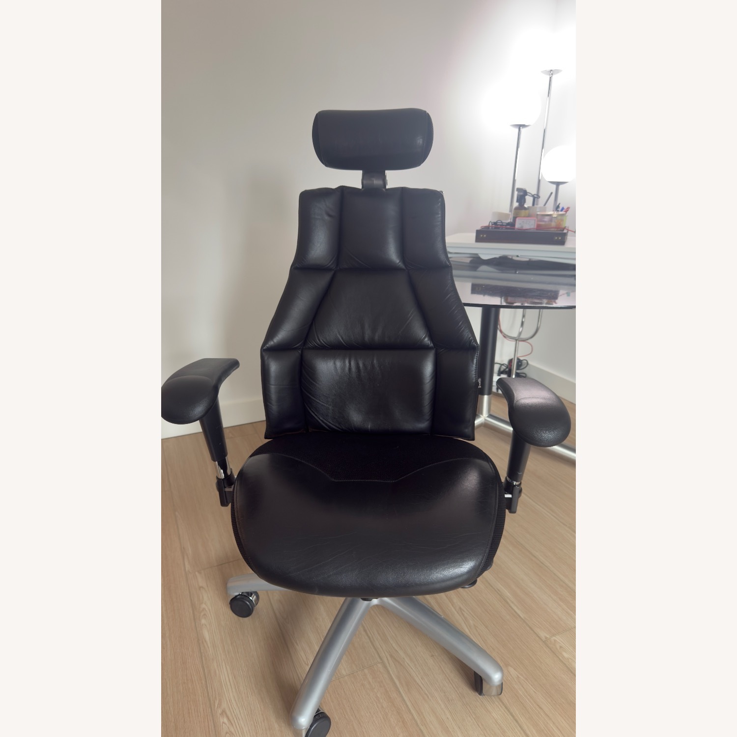 Verte Black Leather Office Chair - image-3