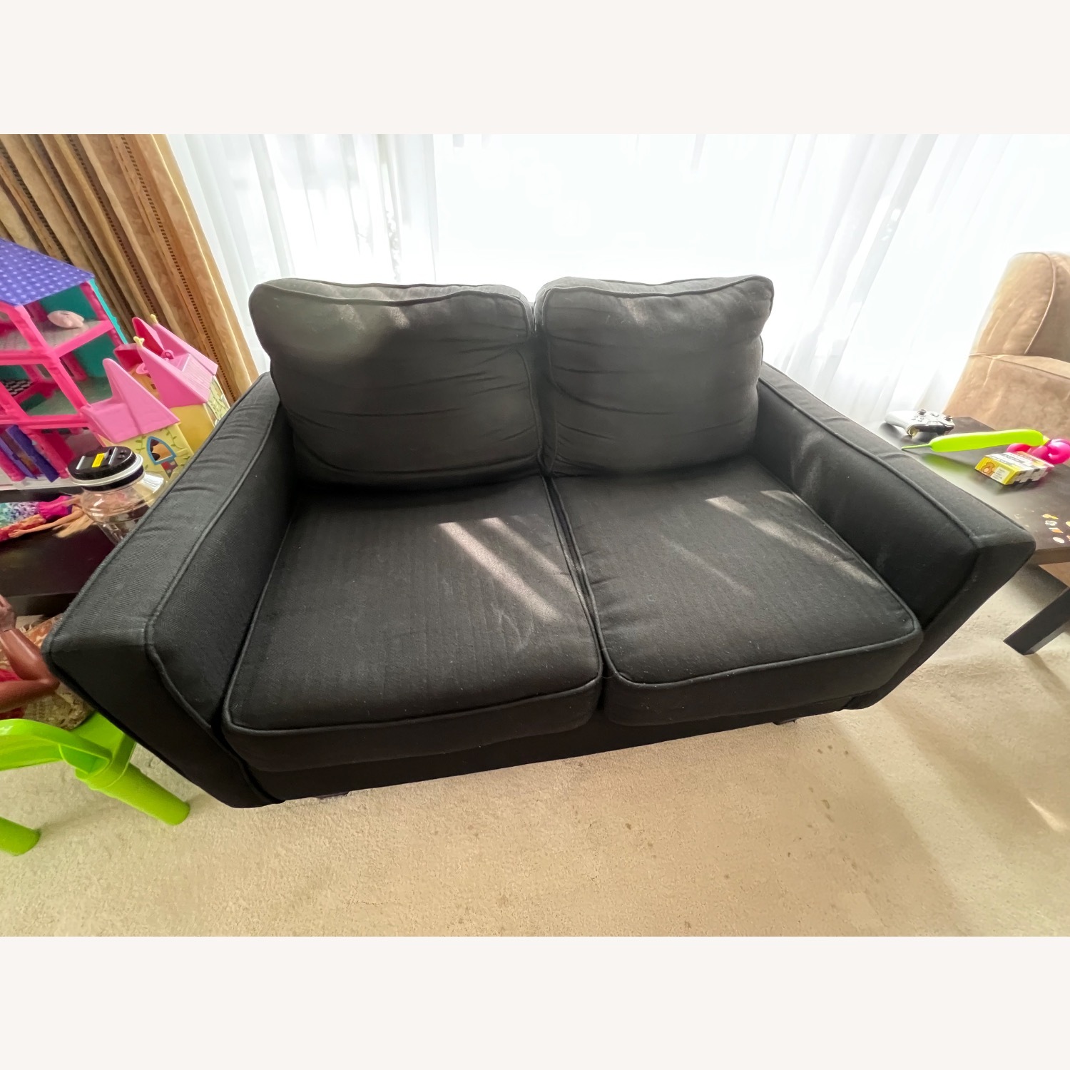 Serta Liadan Black Fabric Loveseat - image-3