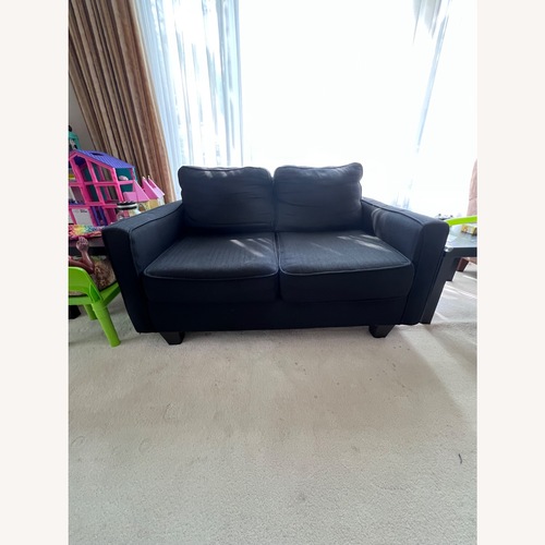 Used Serta Liadan Black Fabric Loveseat for sale on AptDeco