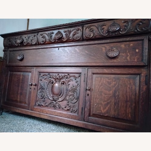 Used Vintage/Antique Dark Brown Wood Sideboard for sale on AptDeco