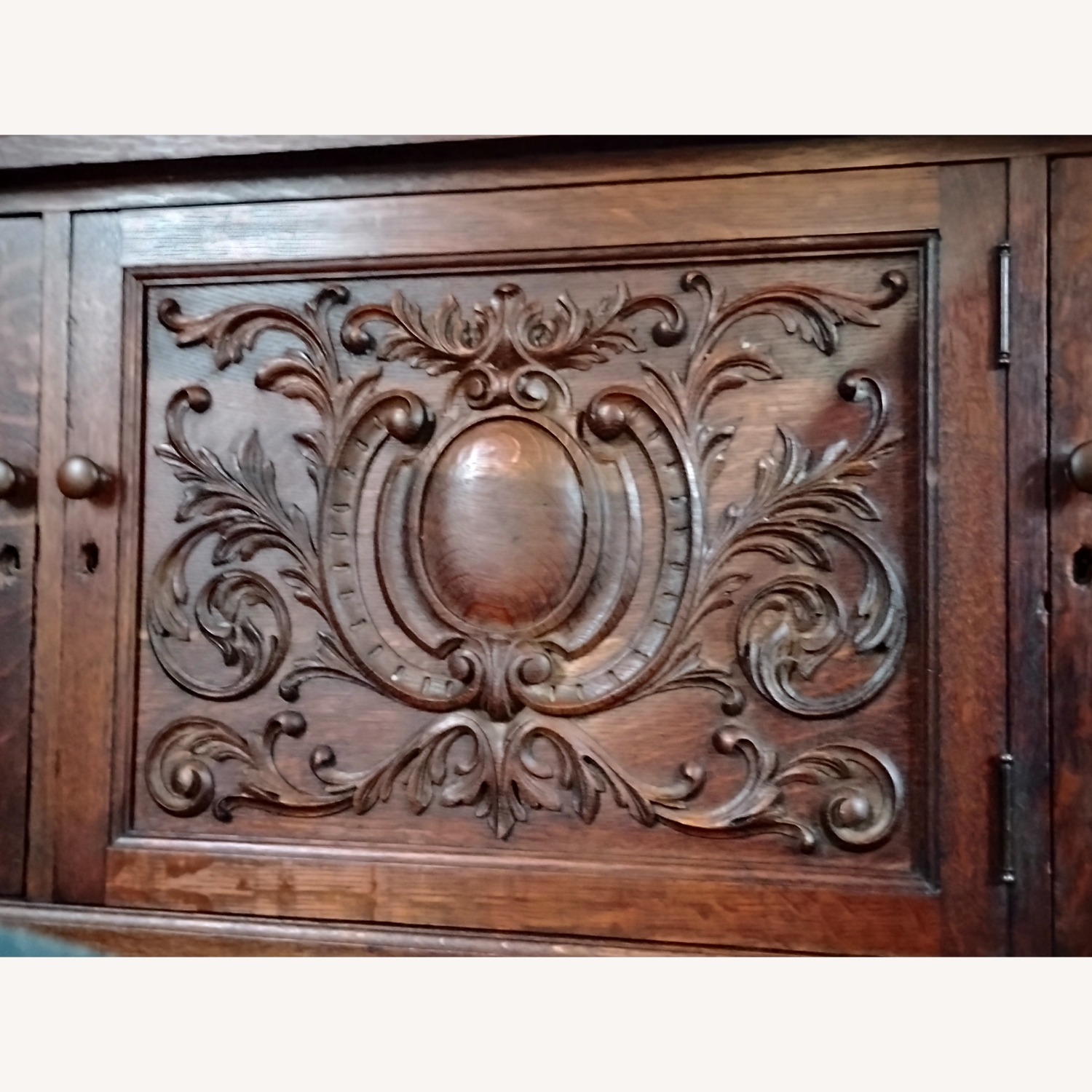 Vintage/Antique Dark Brown Wood Sideboard - image-6