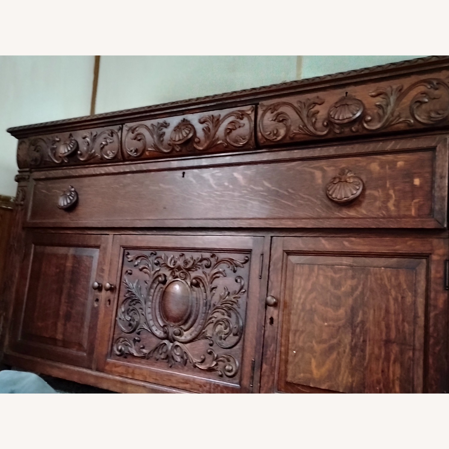 Vintage/Antique Dark Brown Wood Sideboard - image-3