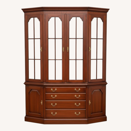 Used Elegant Henkel Harris Wild Black Cherry Breakfront for sale on AptDeco