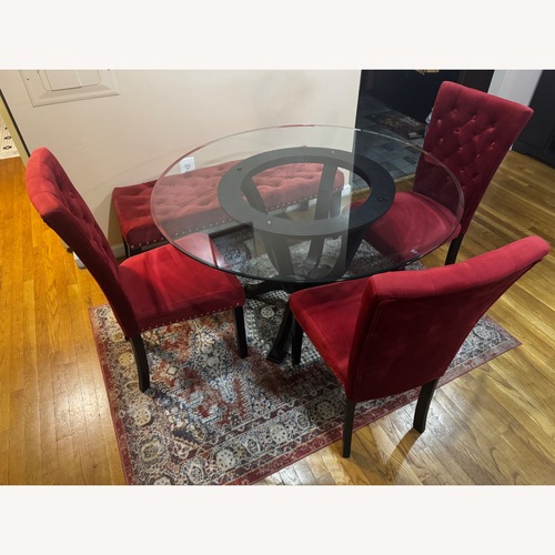 Used Raymour & Flanigan Dark Brown Dining Table for sale on AptDeco