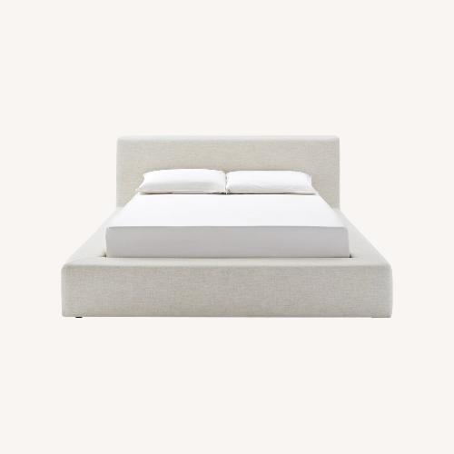 Used Castlery Dawson Beach Linen Fabric Queen Bed for sale on AptDeco