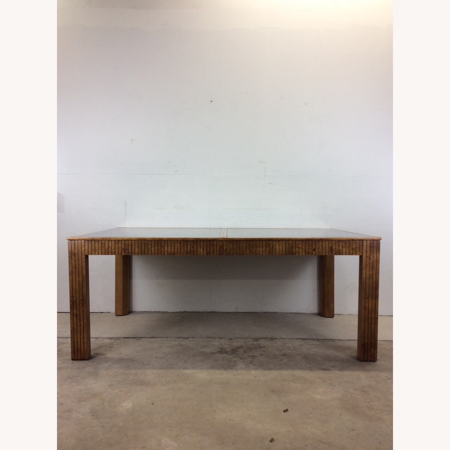 Burlwood Dining Table Mirrored Glass Top  - image-4