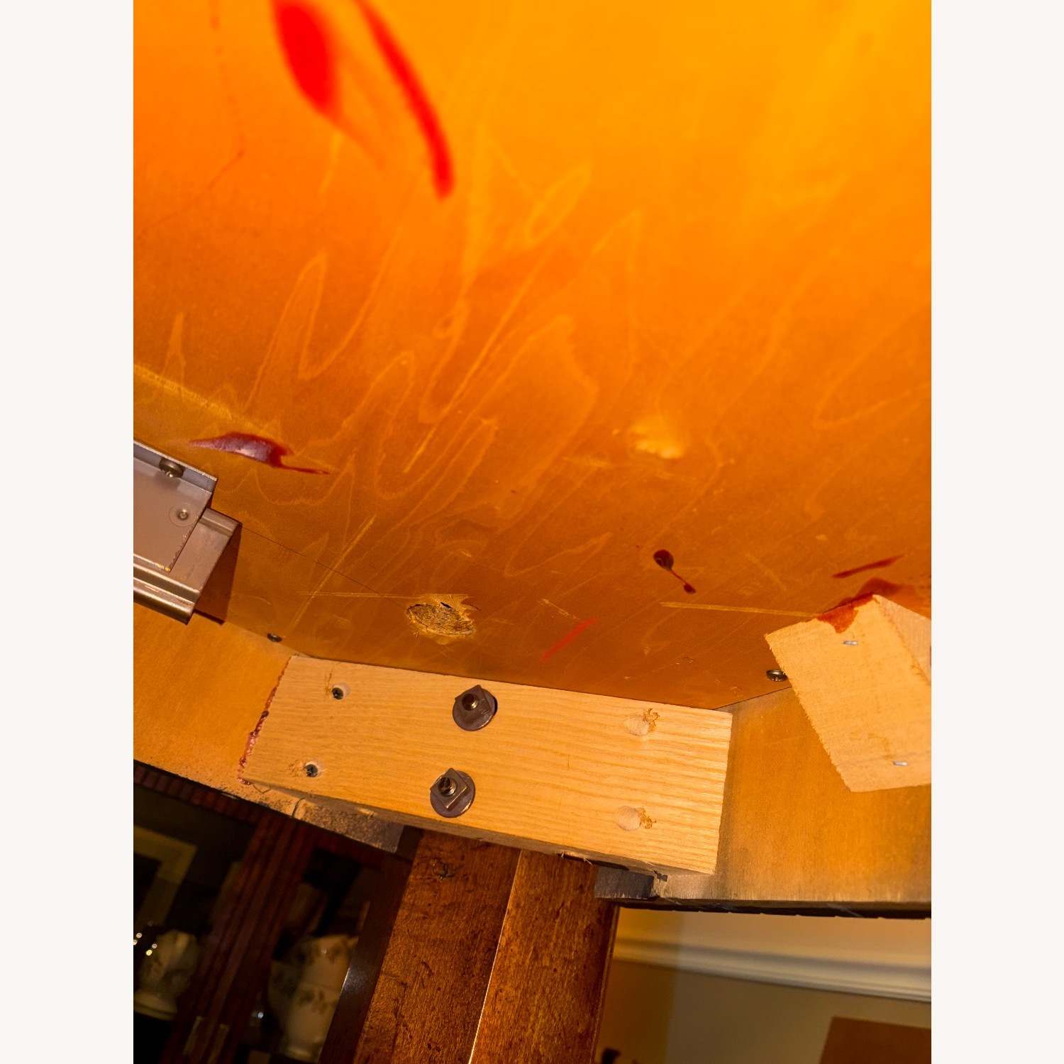 Burlwood Dining Table Mirrored Glass Top  - image-12