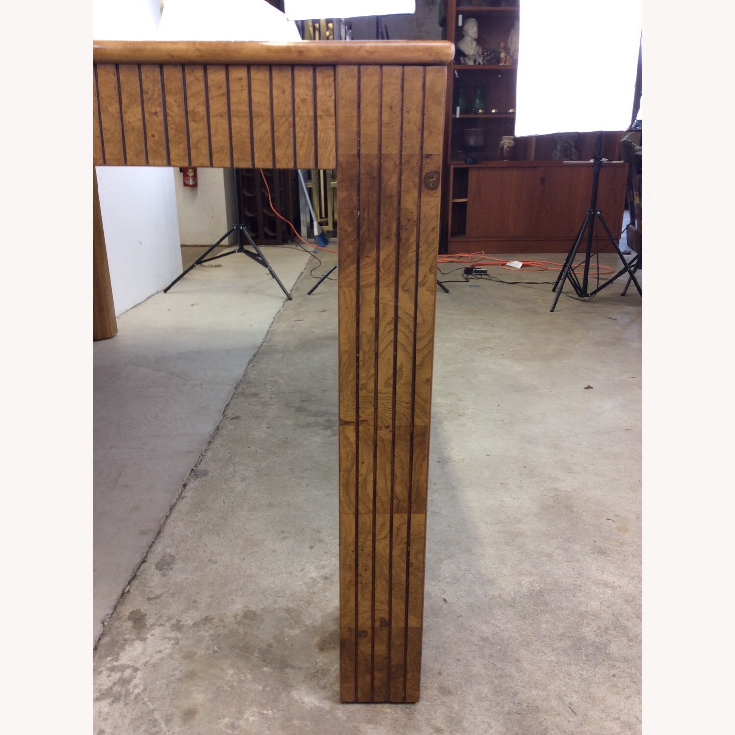 Burlwood Dining Table Mirrored Glass Top  - image-5