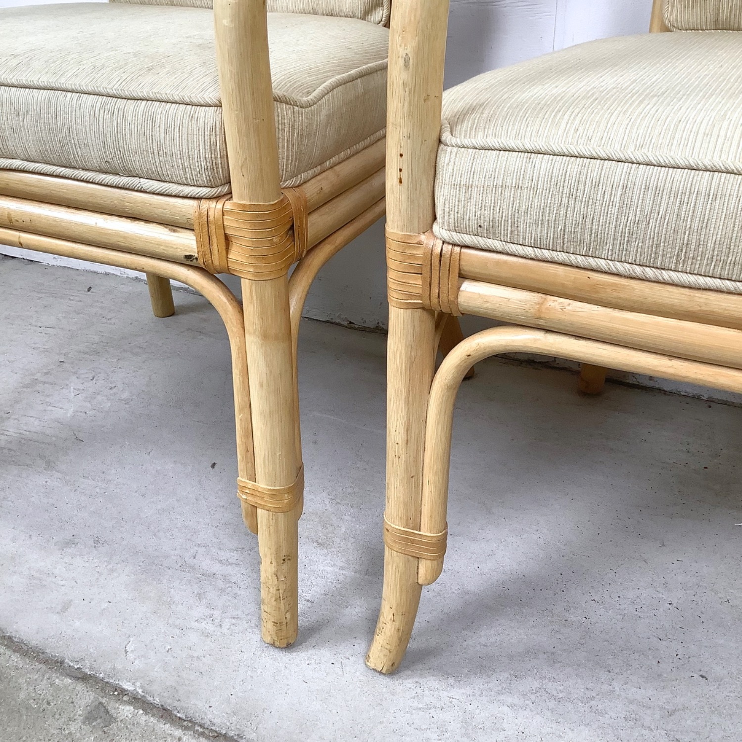 Vintage Coastal Henredon Rattan Armchairs - image-8