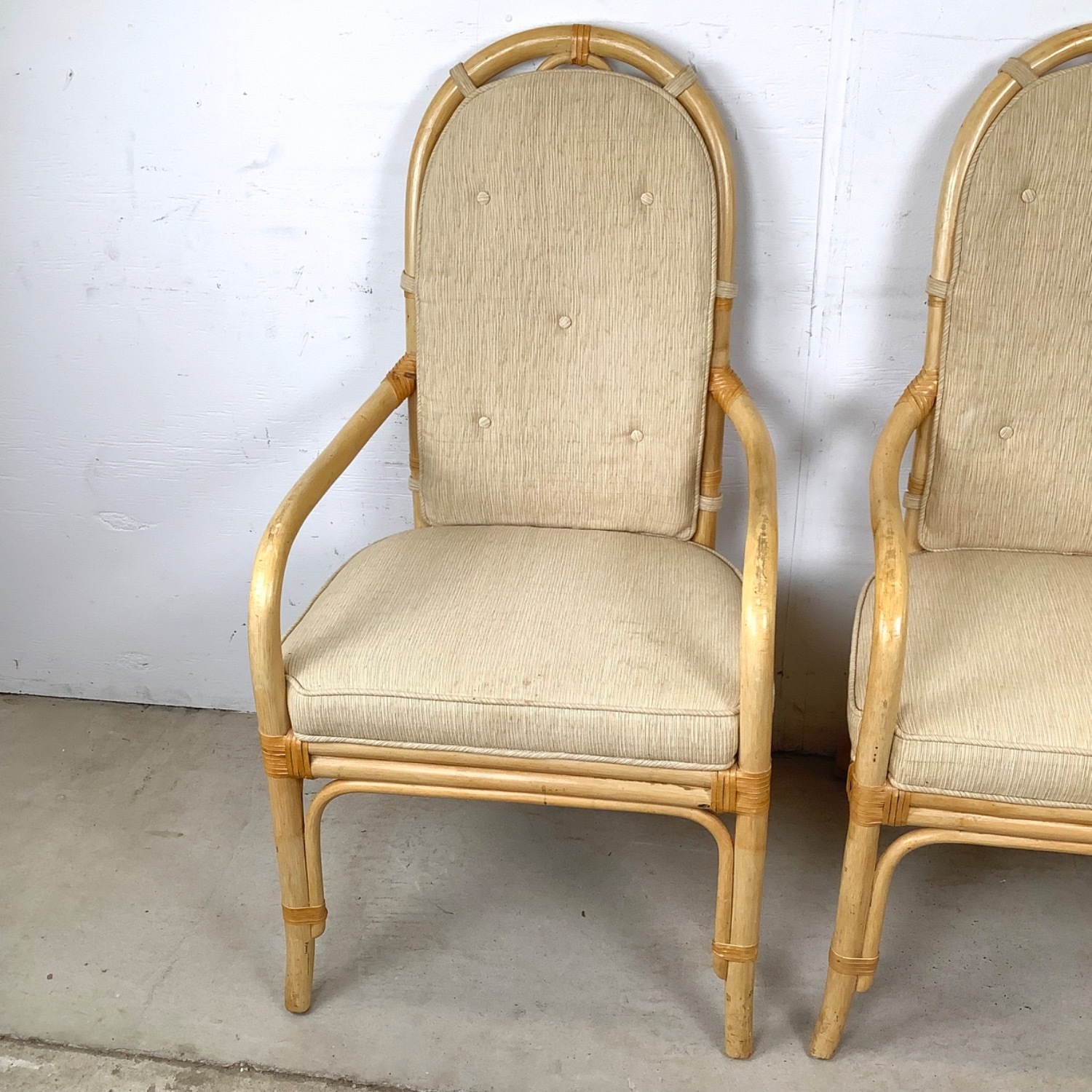 Vintage Coastal Henredon Rattan Armchairs - image-2