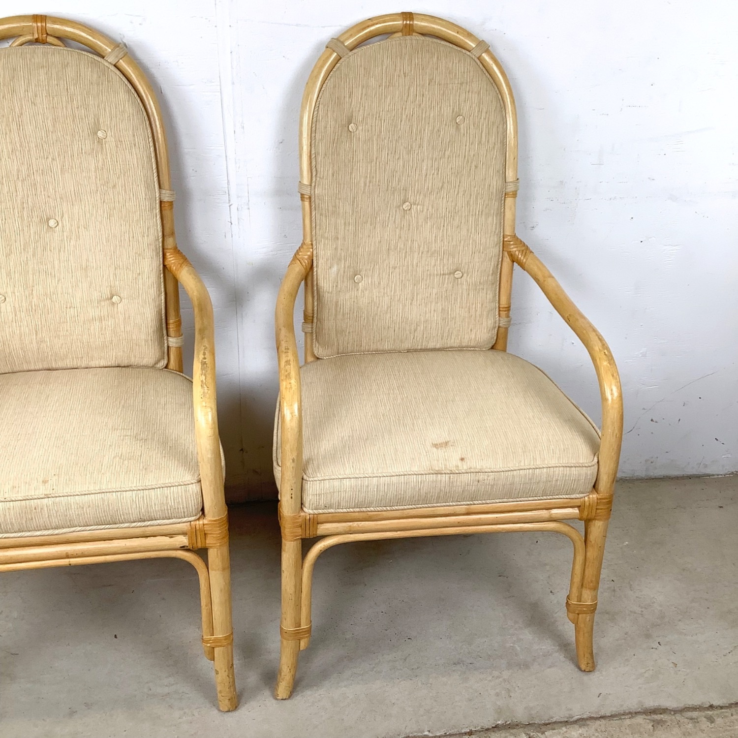 Vintage Coastal Henredon Rattan Armchairs - image-3