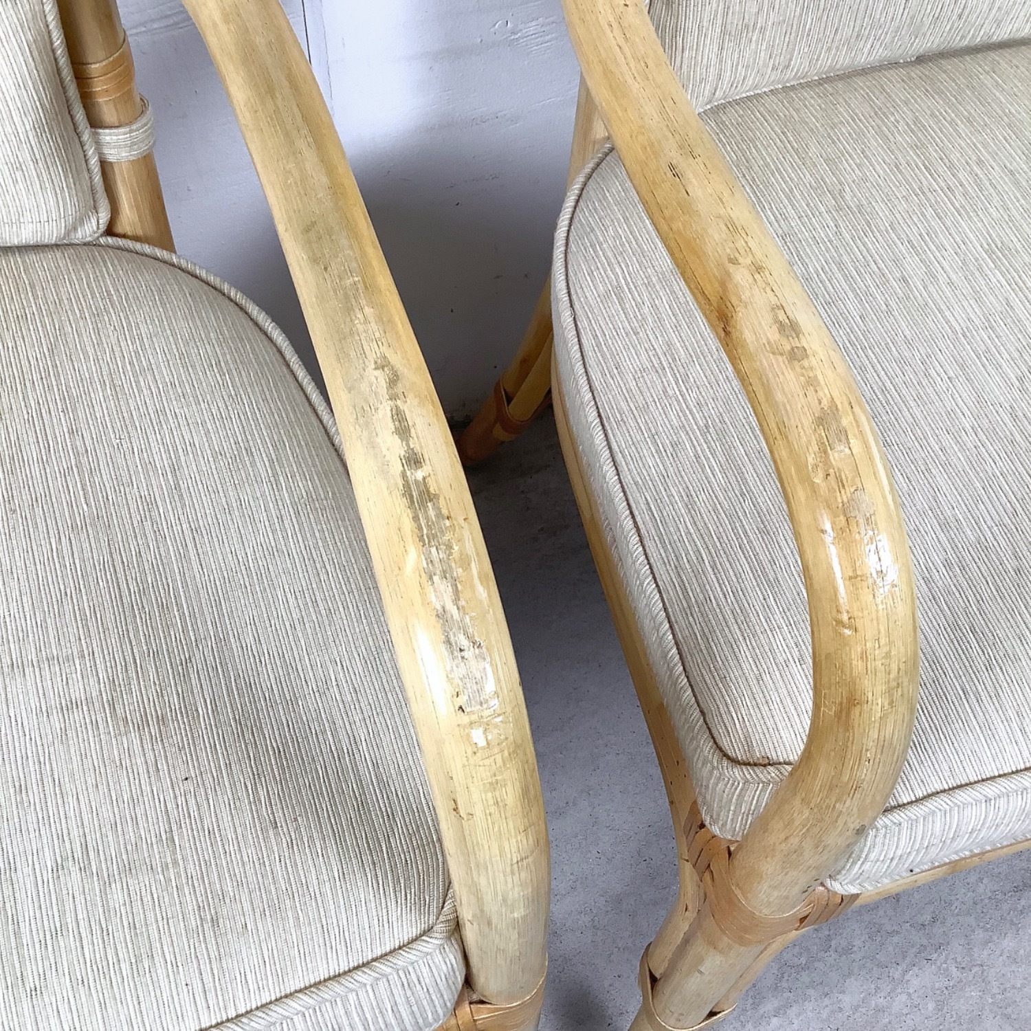 Vintage Coastal Henredon Rattan Armchairs - image-5