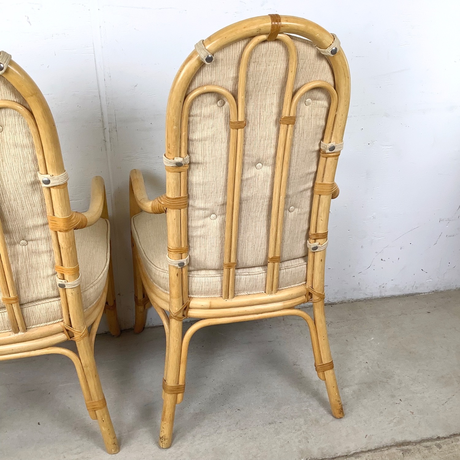 Vintage Coastal Henredon Rattan Armchairs - image-16