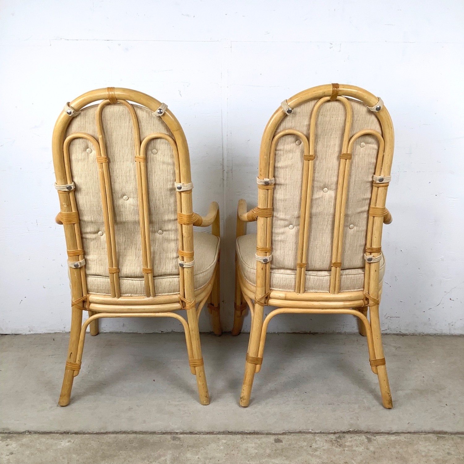 Vintage Coastal Henredon Rattan Armchairs - image-9