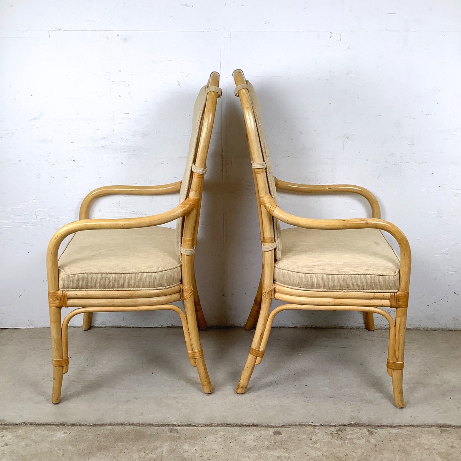 Vintage Coastal Henredon Rattan Armchairs - image-7