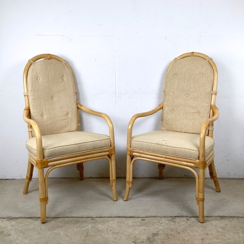 Used Vintage Coastal Henredon Rattan Armchairs for sale on AptDeco