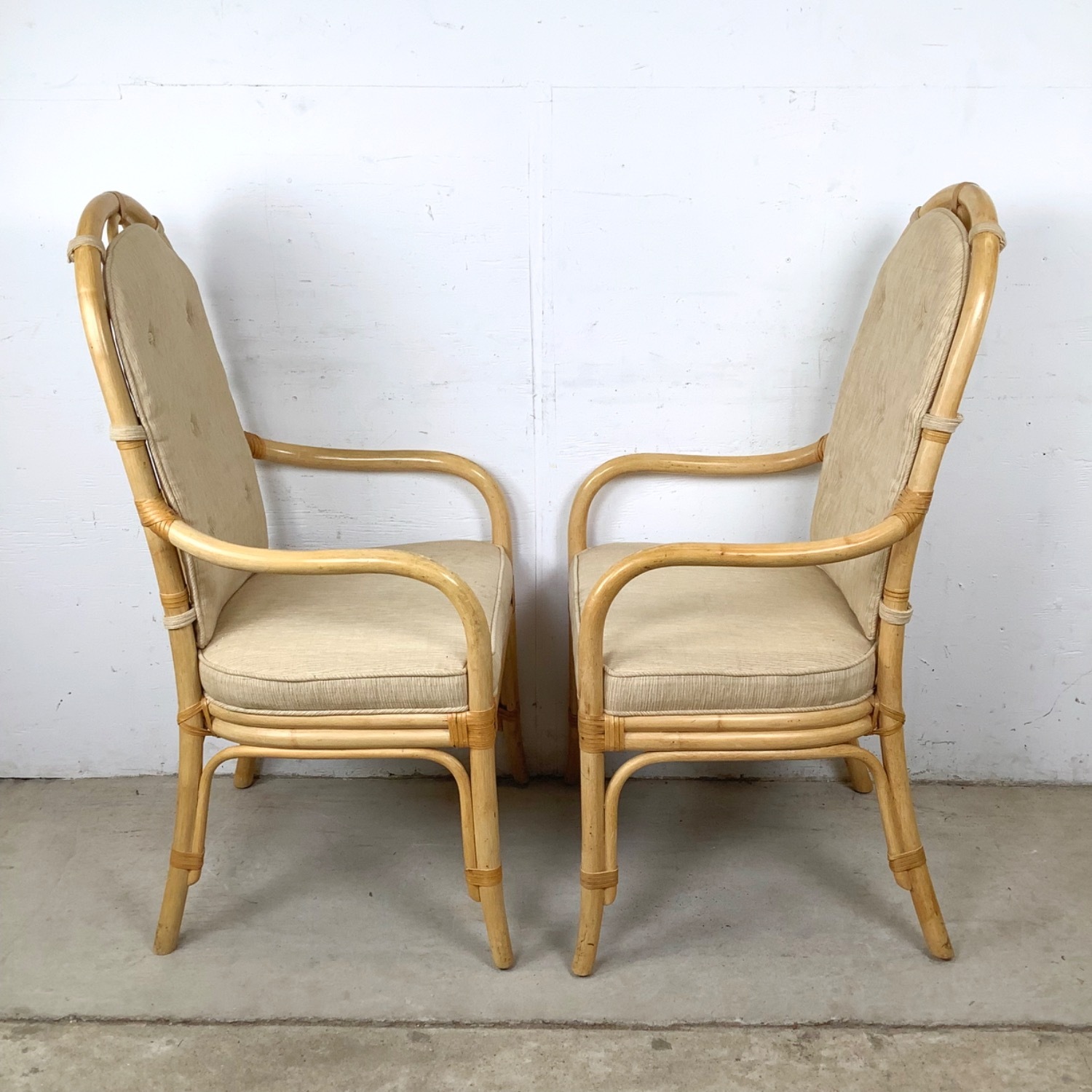 Vintage Coastal Henredon Rattan Armchairs - image-10