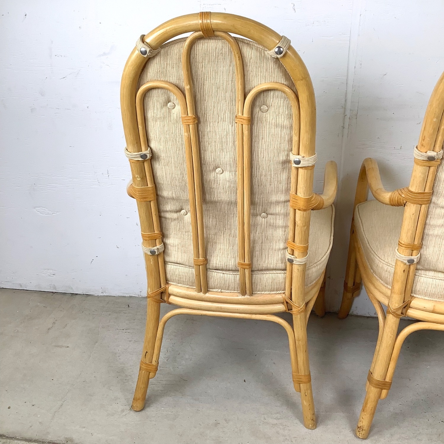 Vintage Coastal Henredon Rattan Armchairs - image-15