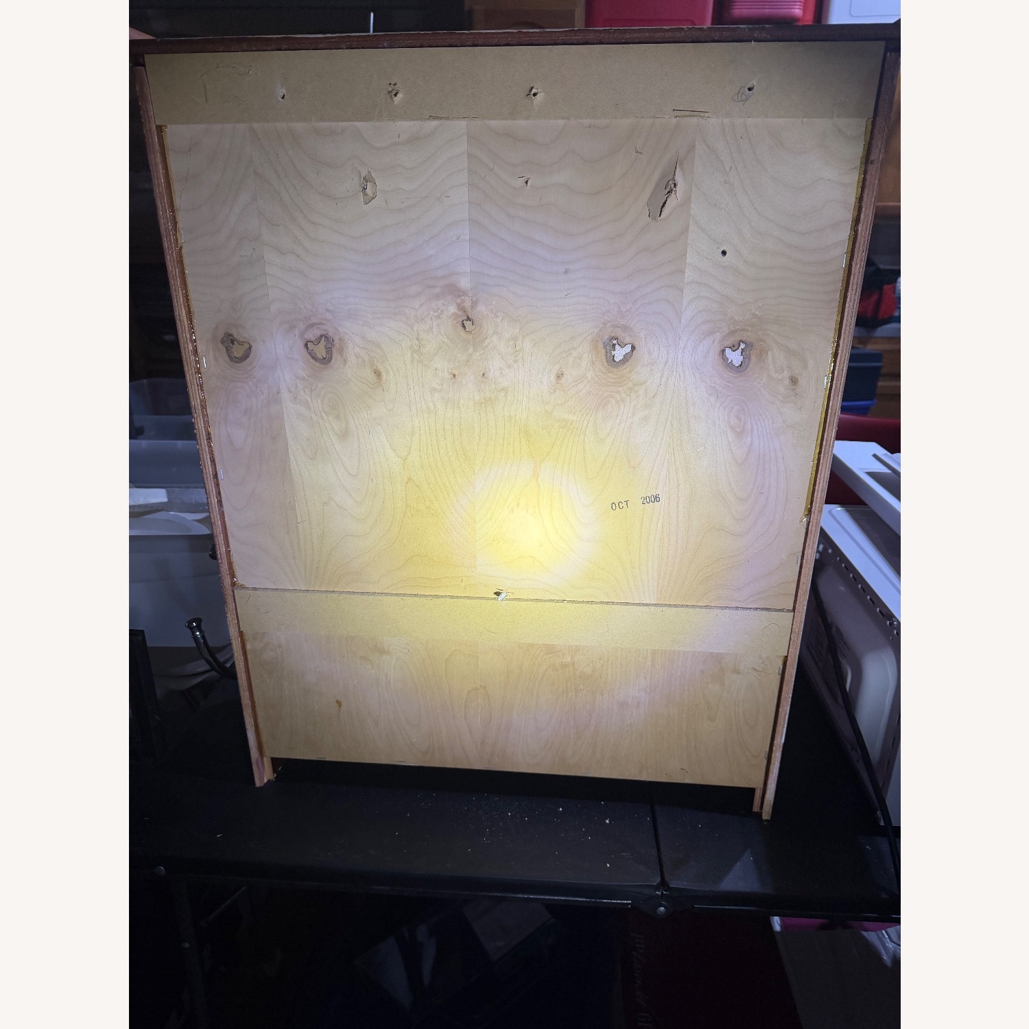 Vintage/Antique Dark Brown Wood Wall Shelf - image-3