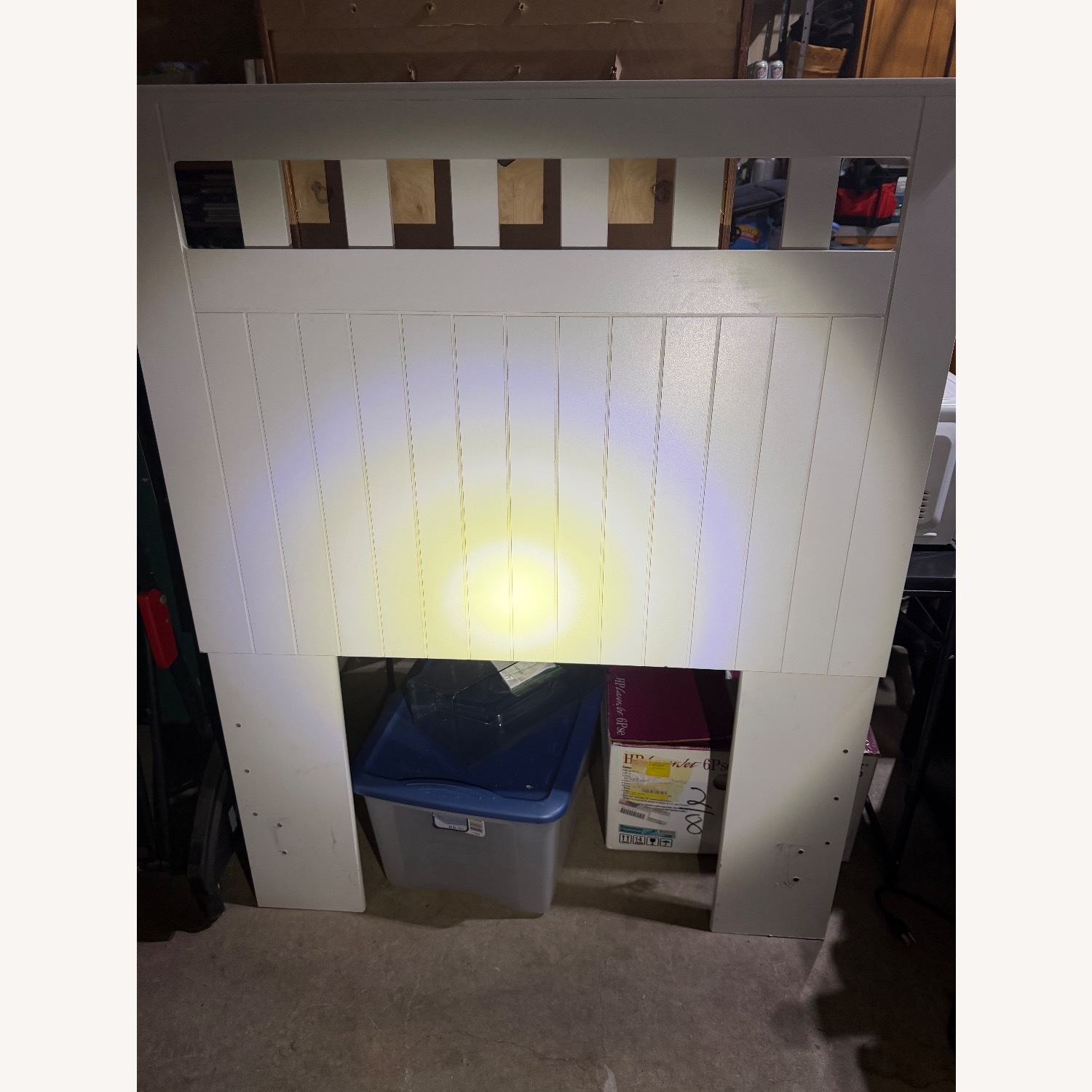 White Wood Headboard - image-1