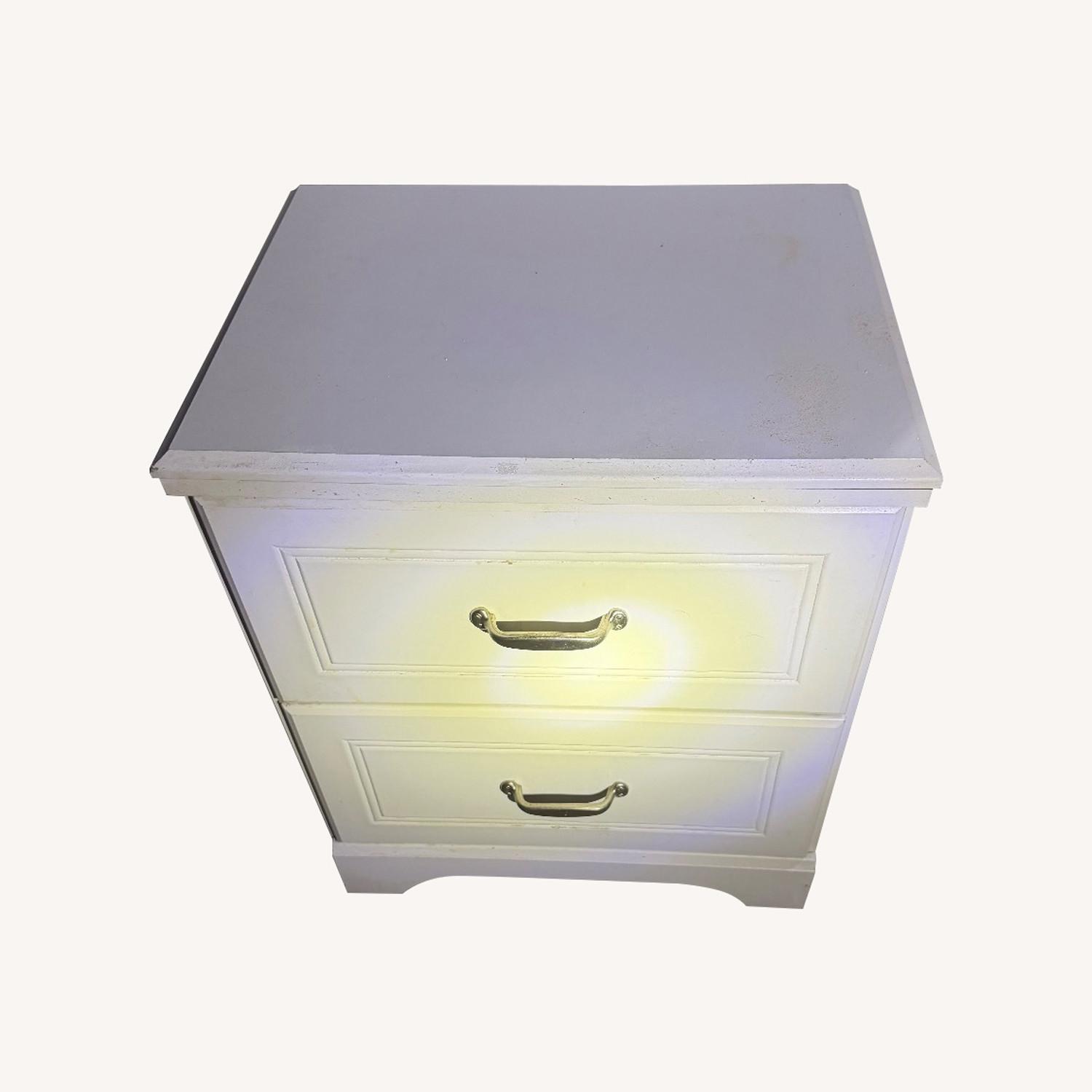 White Wood Nightstand - image-0
