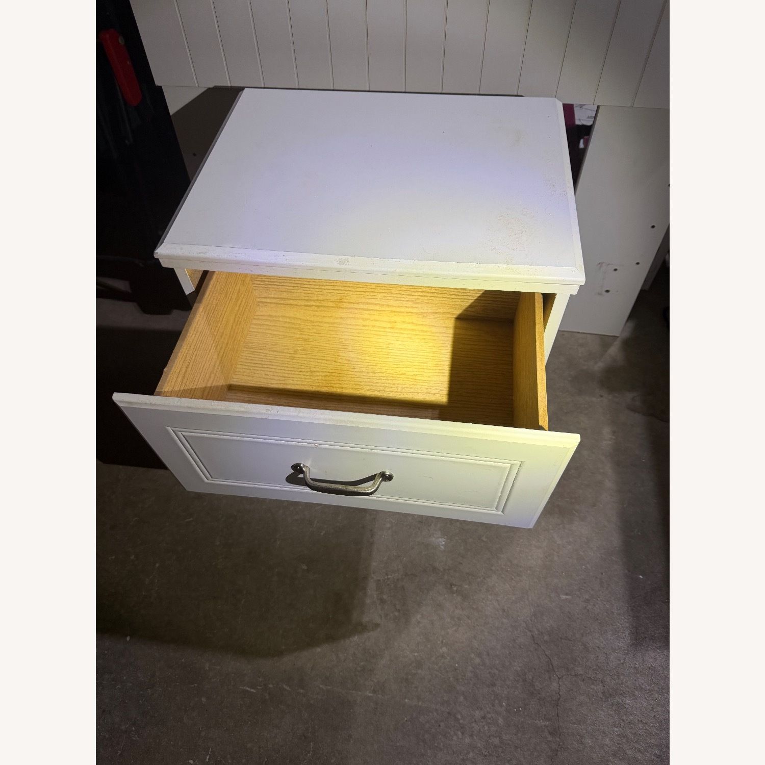 White Wood Nightstand - image-2