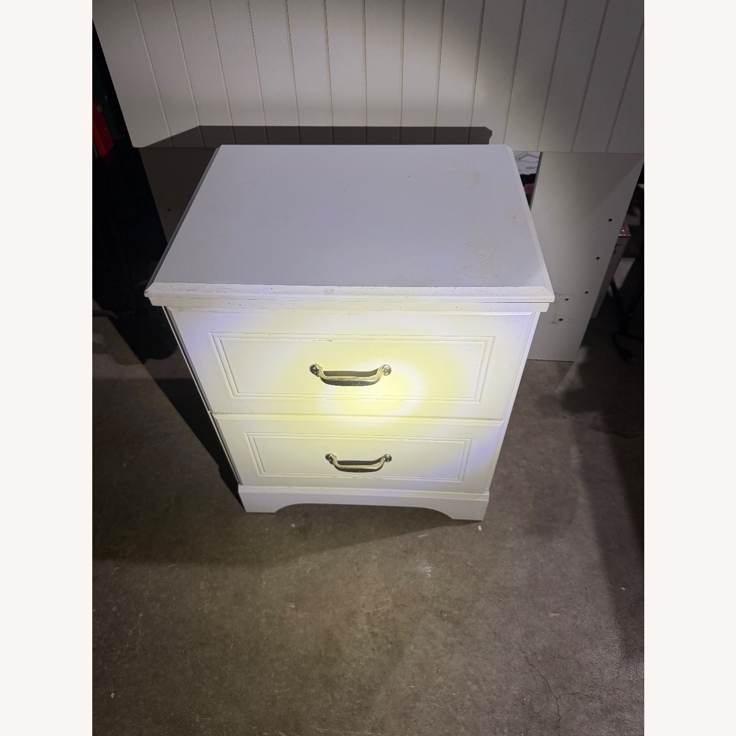 White Wood Nightstand - image-1