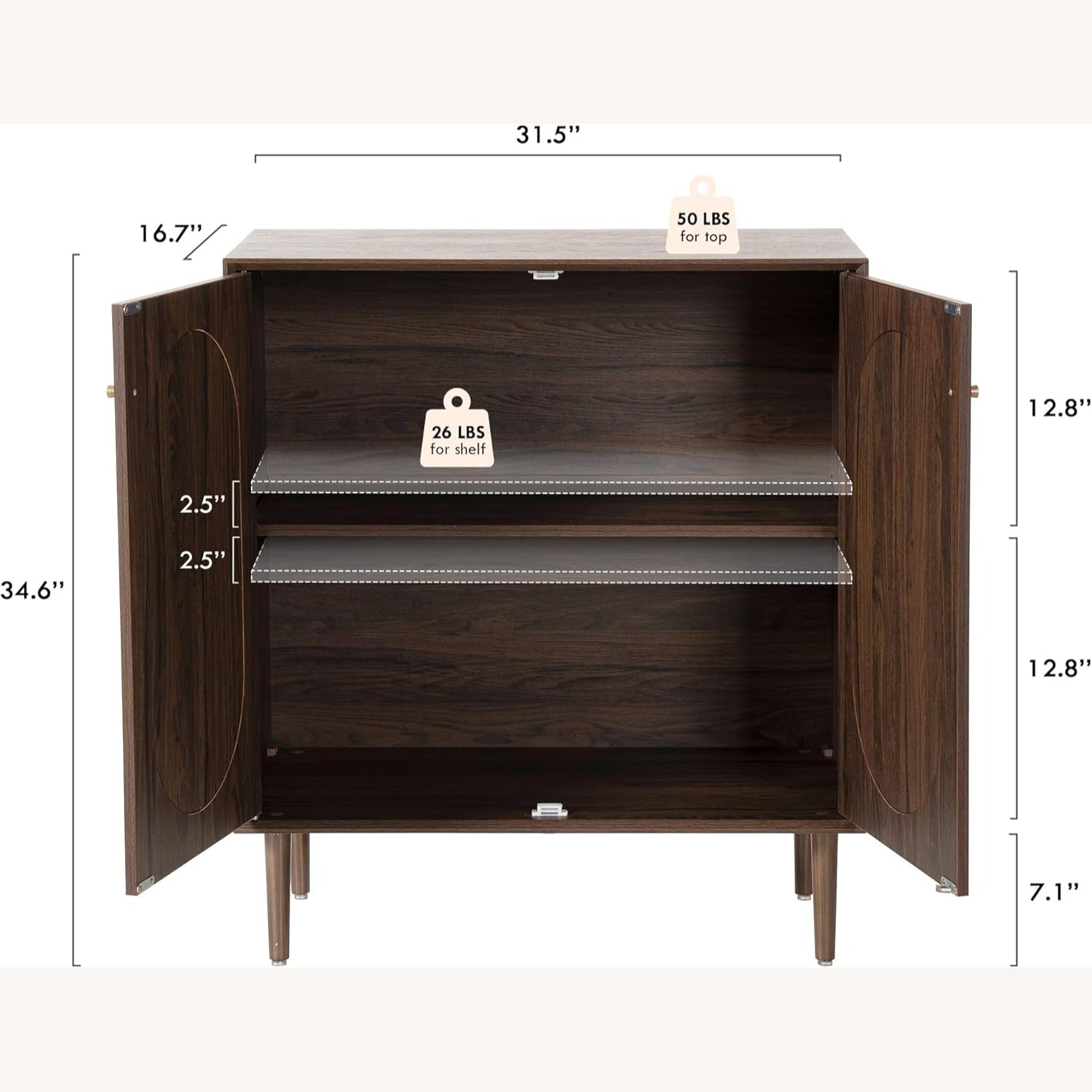 Amazon 2 Doors Brown Wooden Cabinet  - image-3