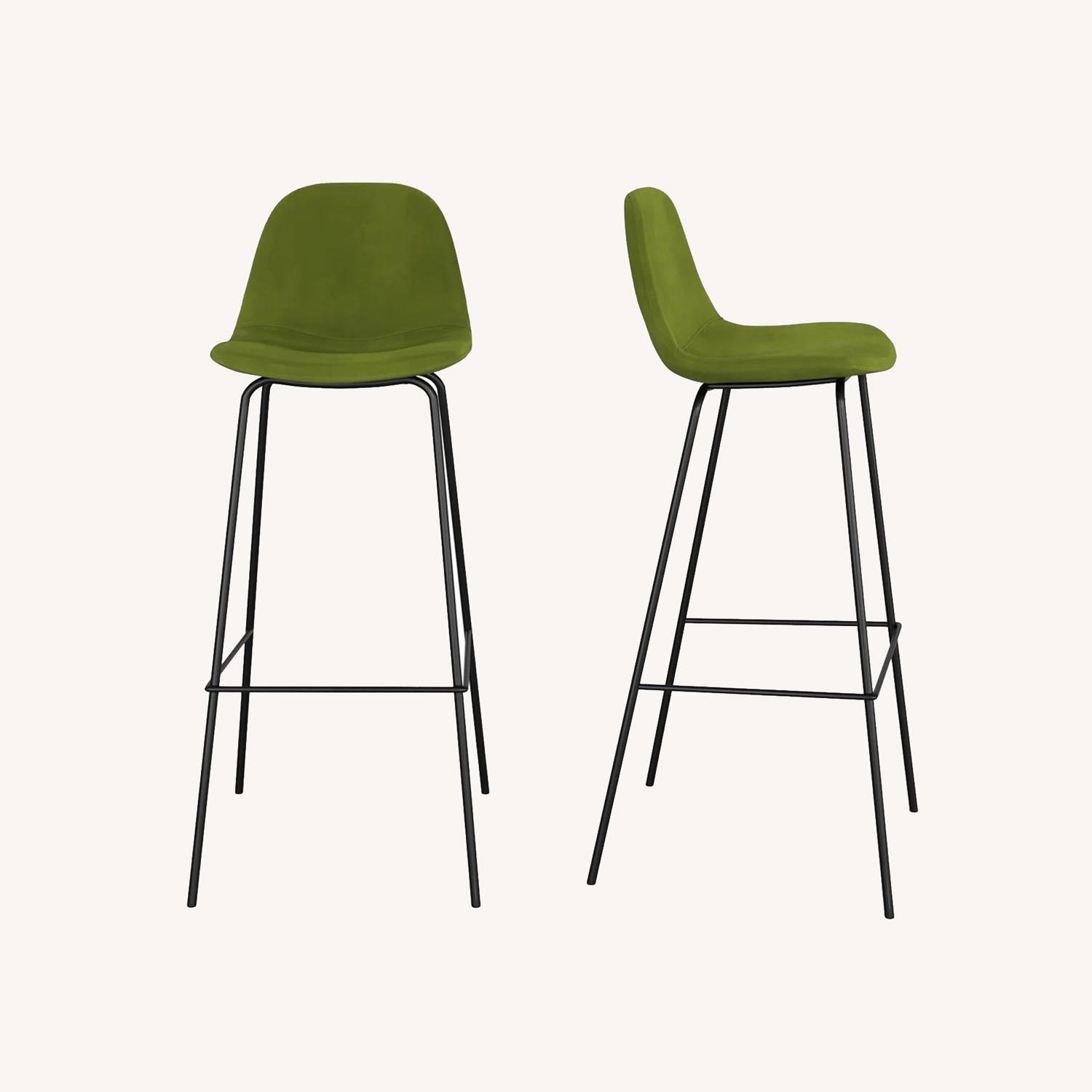 AllModern Green Velvet Stools - image-0