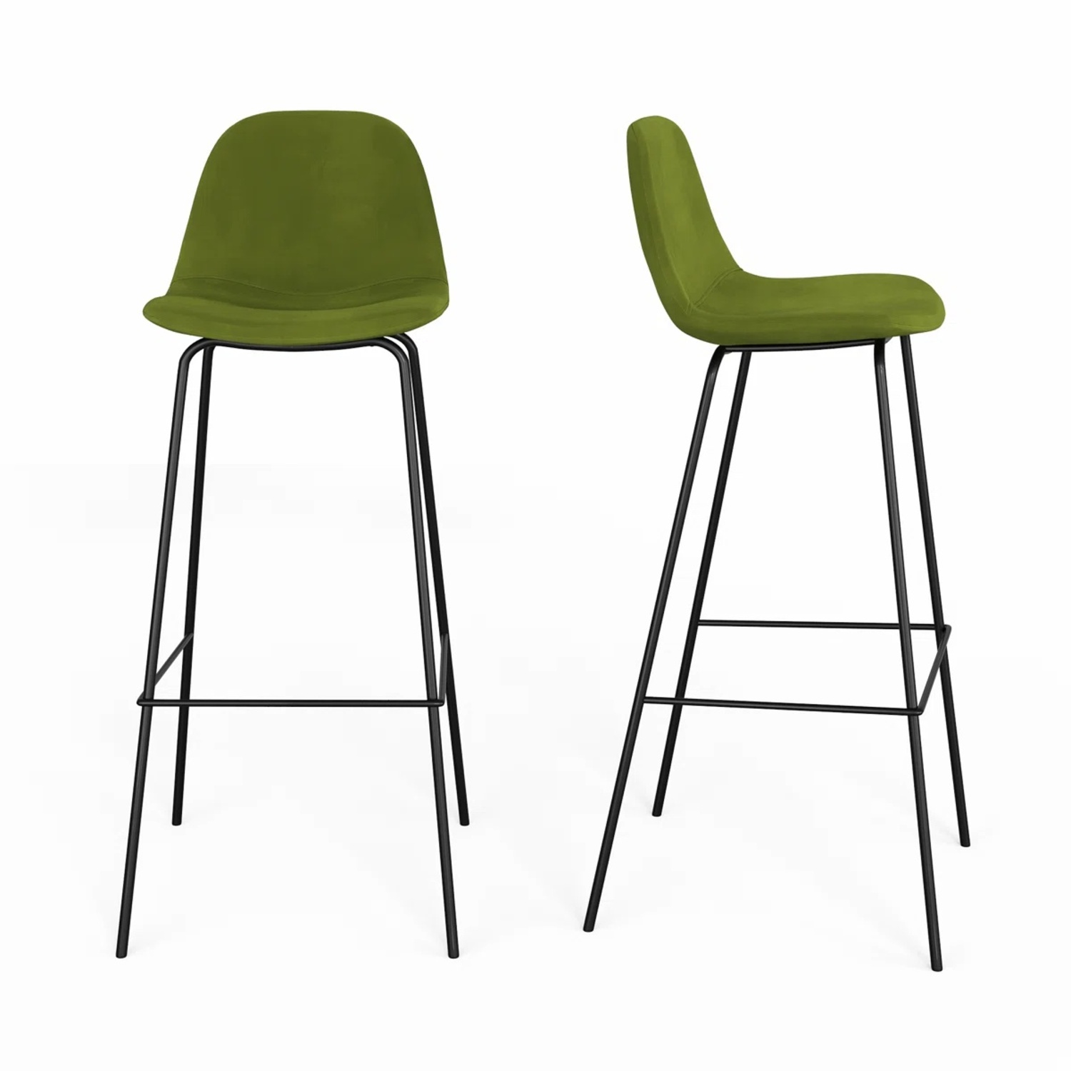 AllModern Green Velvet Stools - image-5