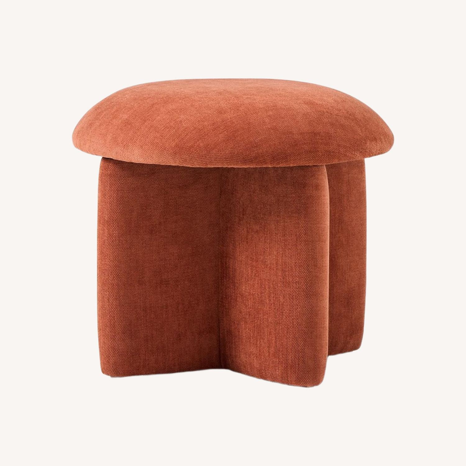West Elm Burnt Orange Ottoman - image-0