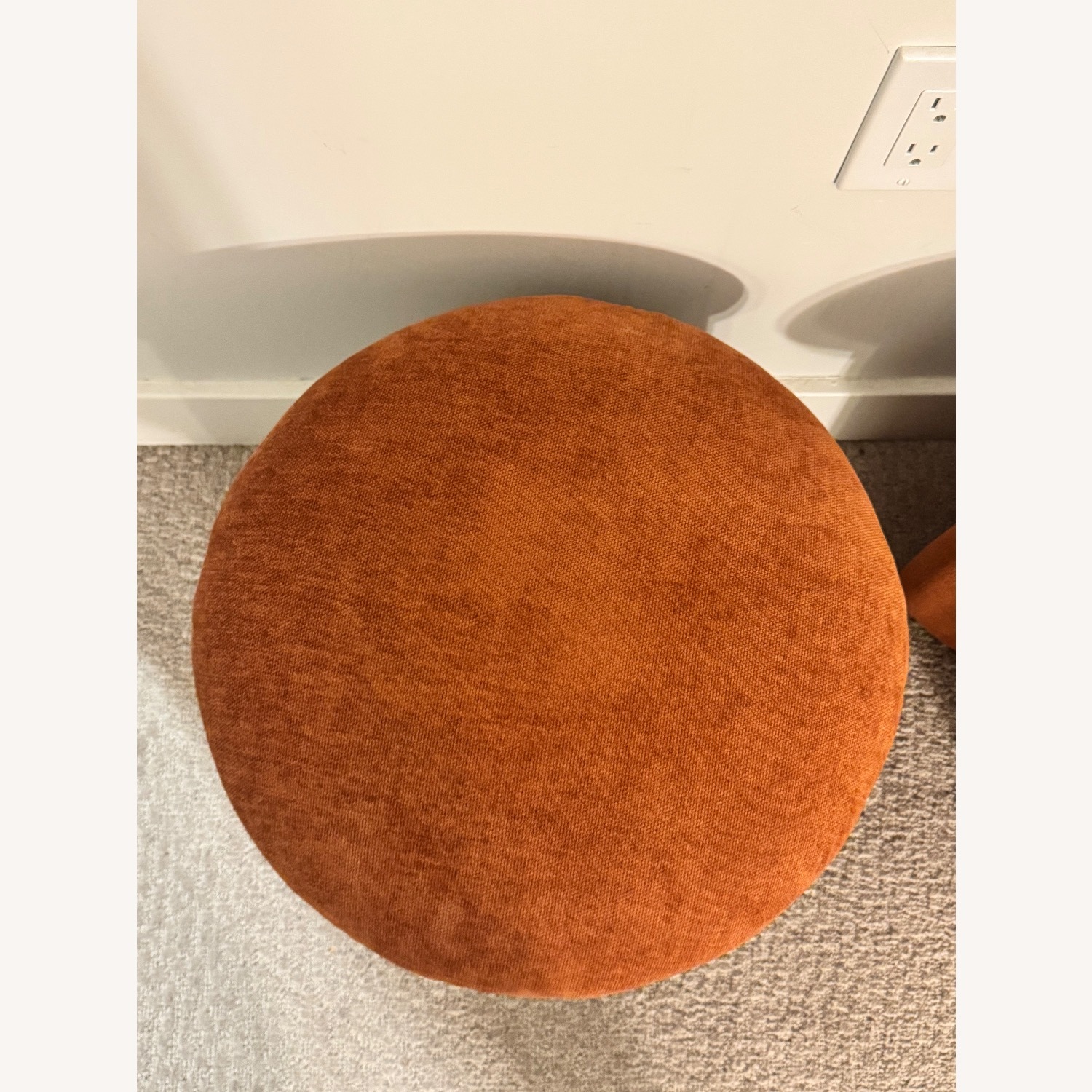 West Elm Burnt Orange Ottoman - image-3