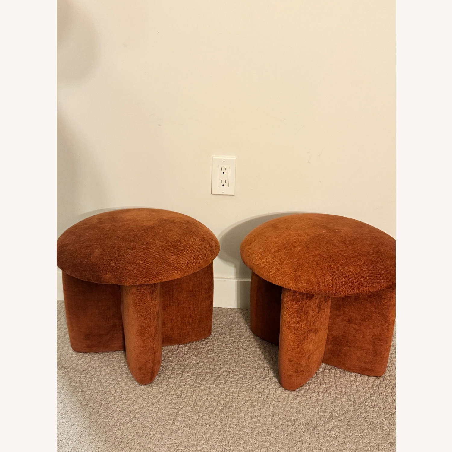 West Elm Burnt Orange Ottoman - image-2