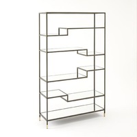 West Elm Tiered Tower Glass Bookcase