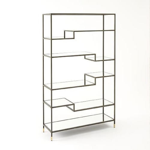 Used West Elm Tiered Tower Glass Bookcase for sale on AptDeco