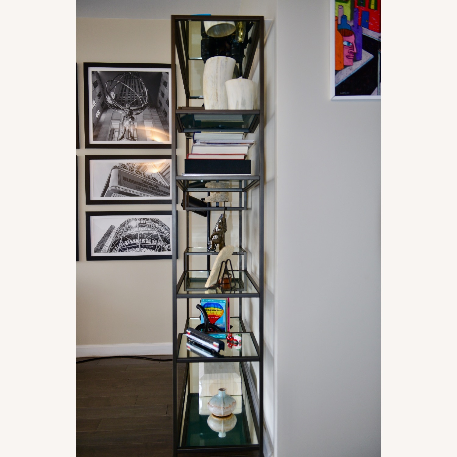 West Elm Tiered Tower Glass Bookcase - image-2