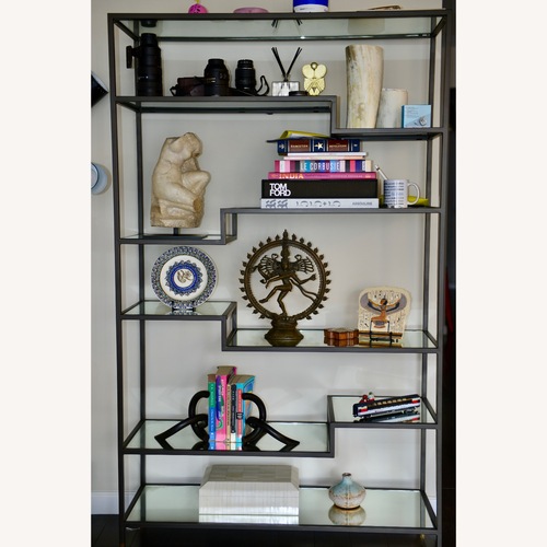 Used West Elm Tiered Tower Glass Bookcase for sale on AptDeco