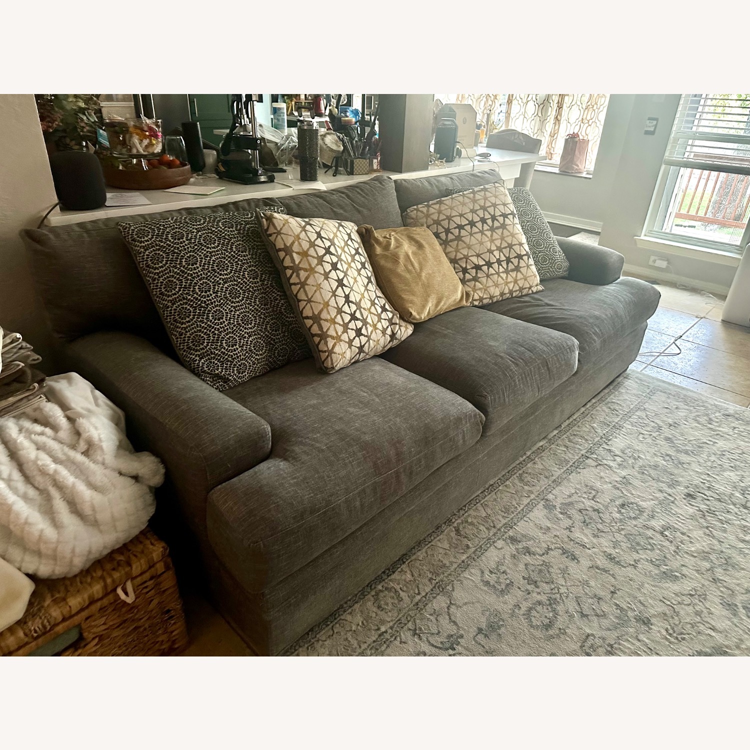 Rooms To Go Light Gray Fabric 3+ Seater Sofa - image-1