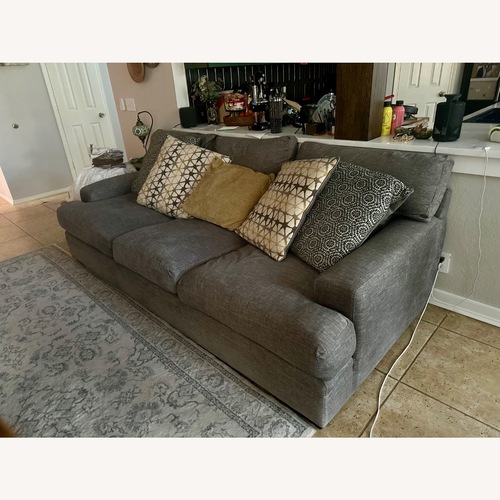 Used Rooms To Go Light Gray Fabric 3+ Seater Sofa for sale on AptDeco