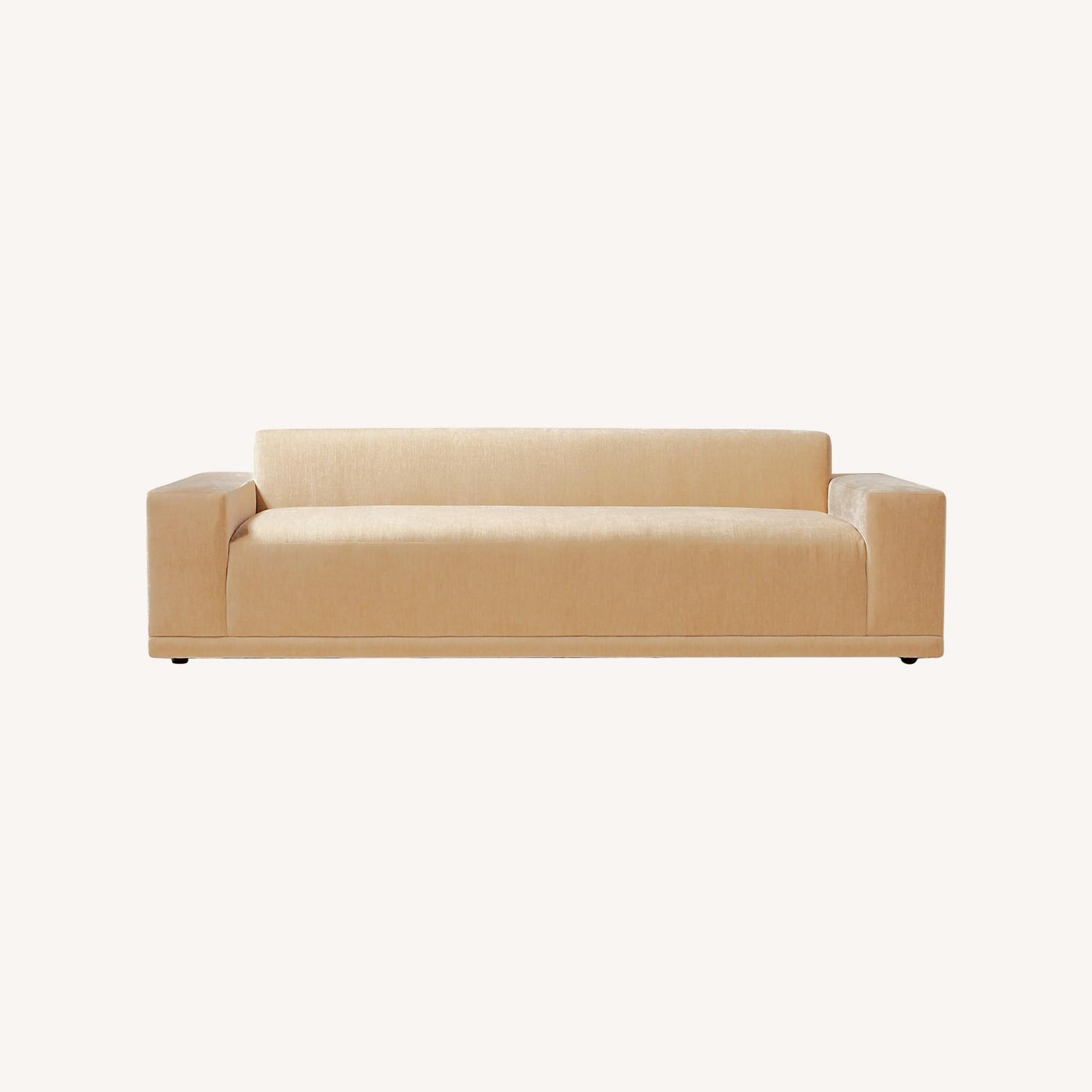 CB2 Faible Wheat Velvet Sofa & Ottoman - image-0