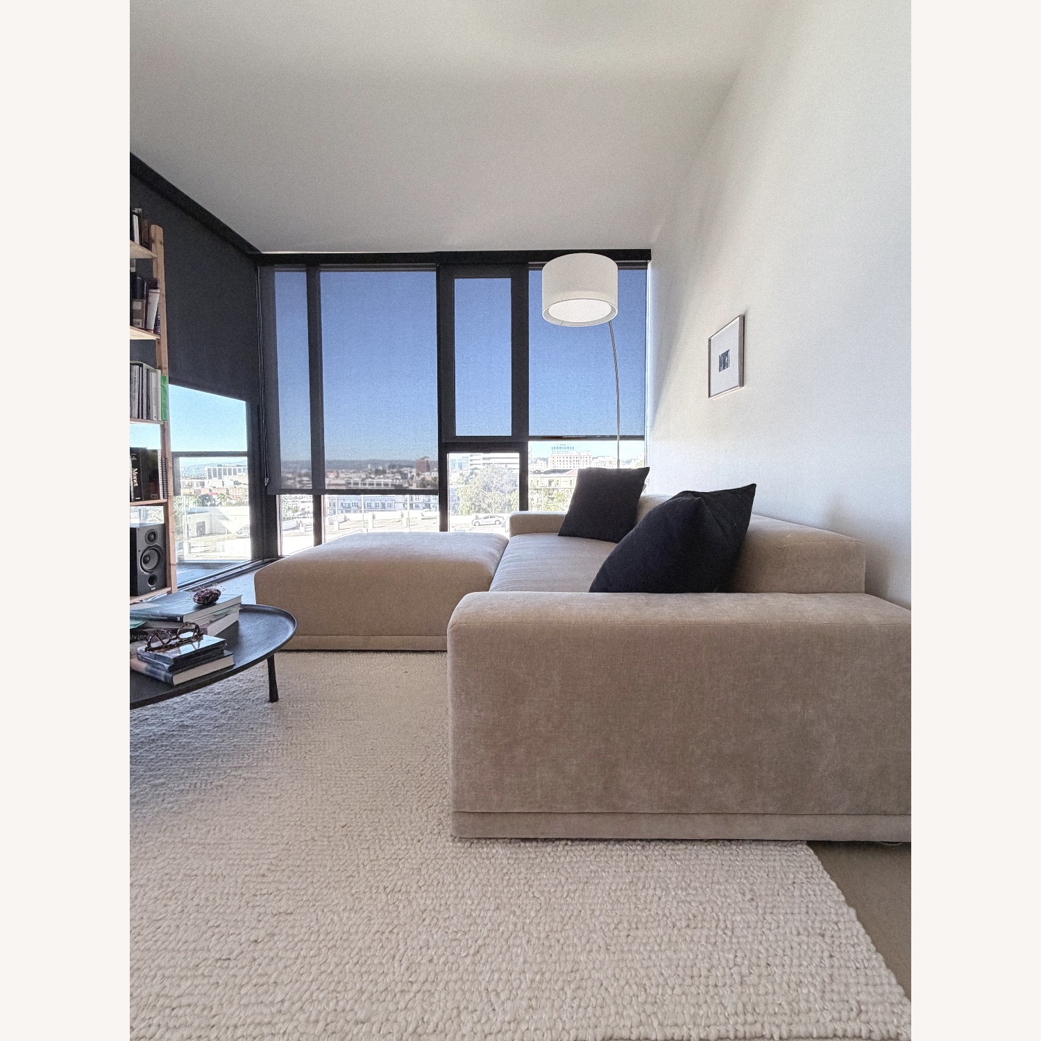 CB2 Faible Wheat Velvet Sofa & Ottoman - image-3