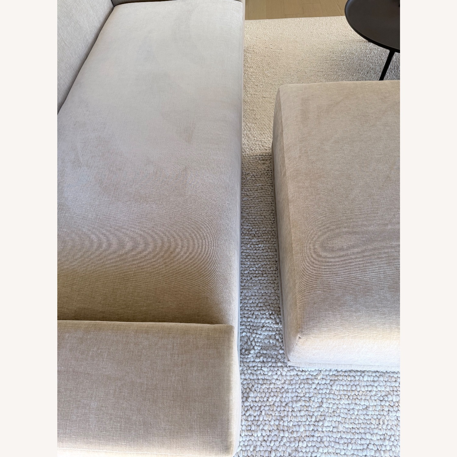 CB2 Faible Wheat Velvet Sofa & Ottoman - image-7