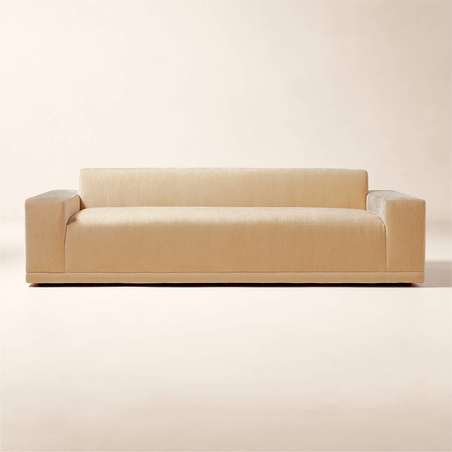 CB2 Faible Wheat Velvet Sofa & Ottoman - image-5