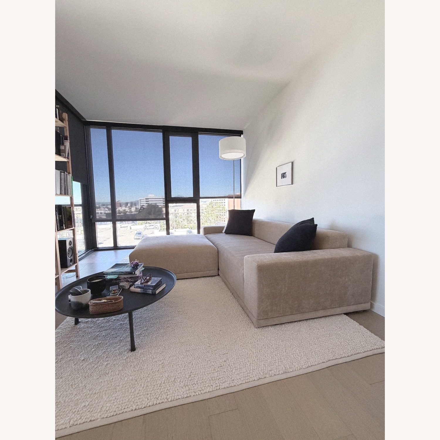 CB2 Faible Wheat Velvet Sofa & Ottoman - image-2