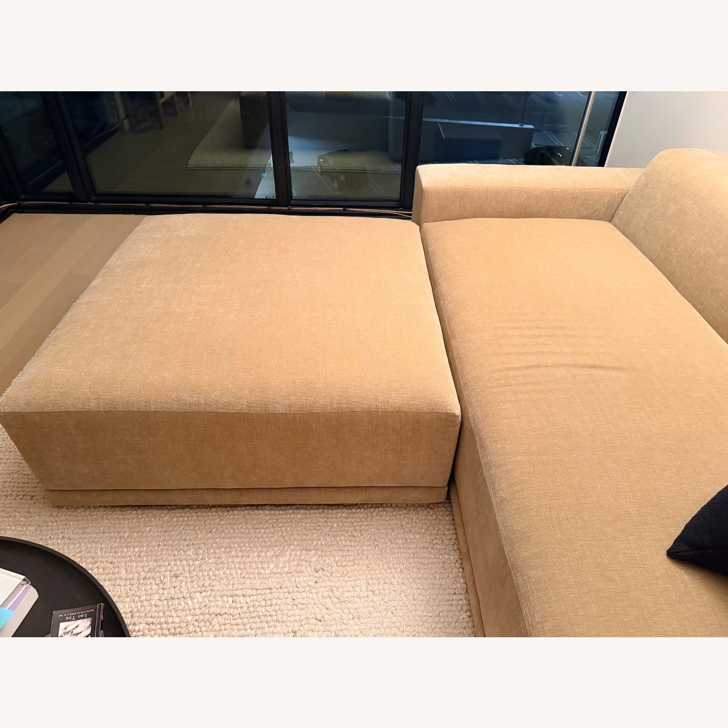 CB2 Faible Wheat Velvet Sofa & Ottoman - image-3
