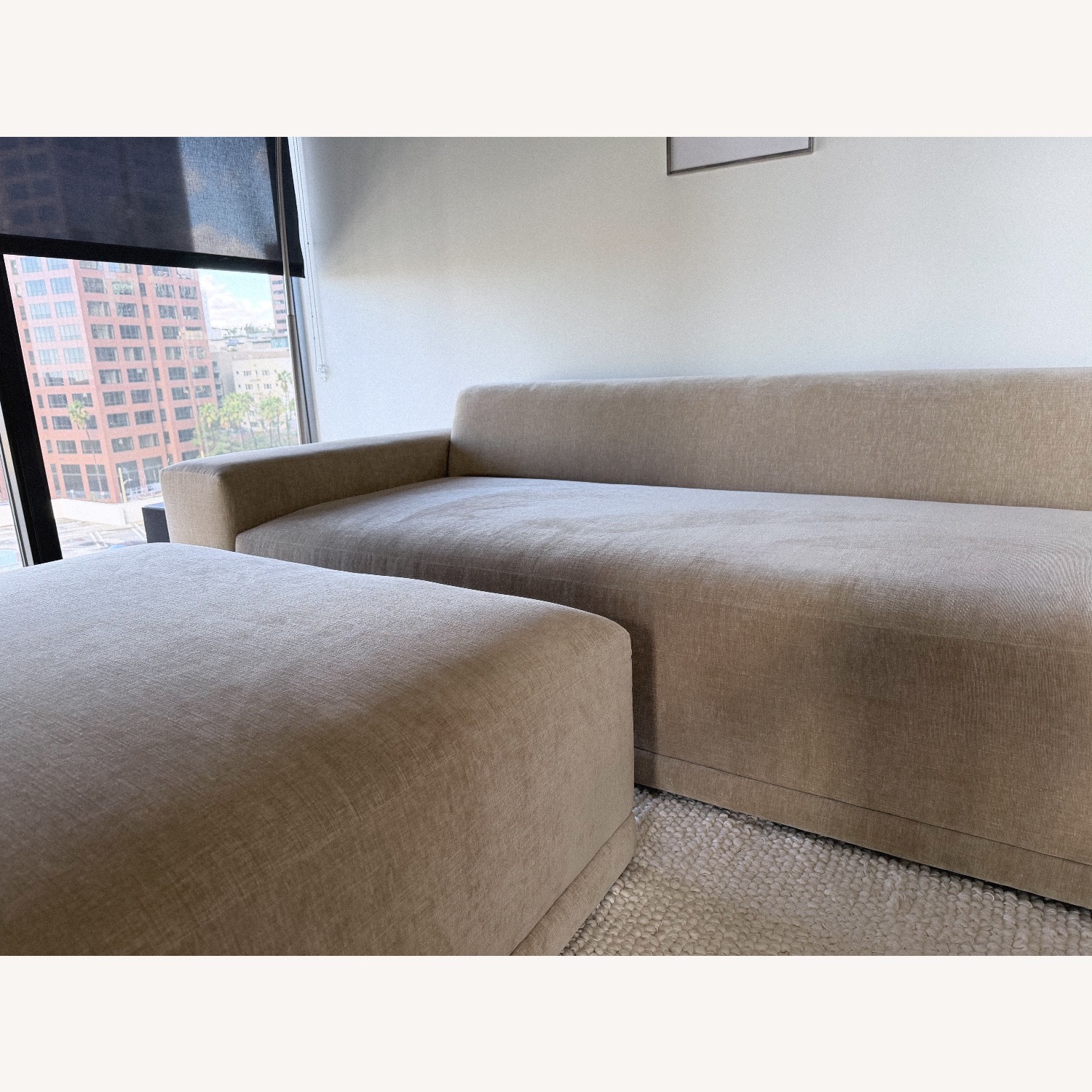 CB2 Faible Wheat Velvet Sofa & Ottoman - image-5