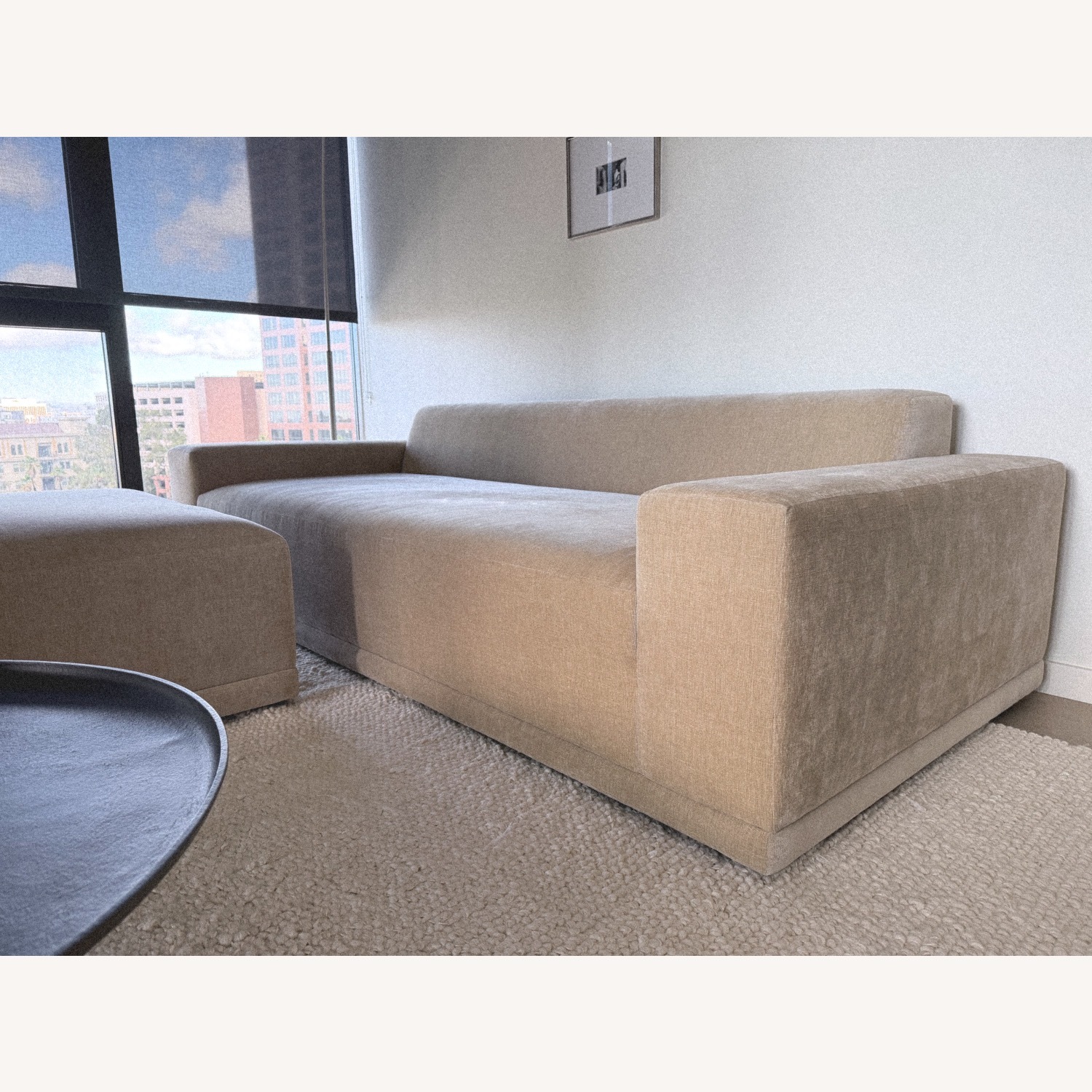 CB2 Faible Wheat Velvet Sofa & Ottoman - image-4