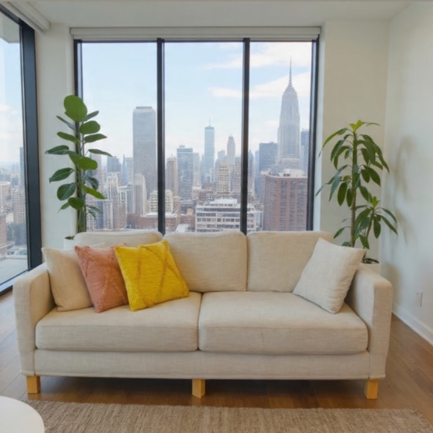 Natural Fabric 3+ Seater Sofa - image-1